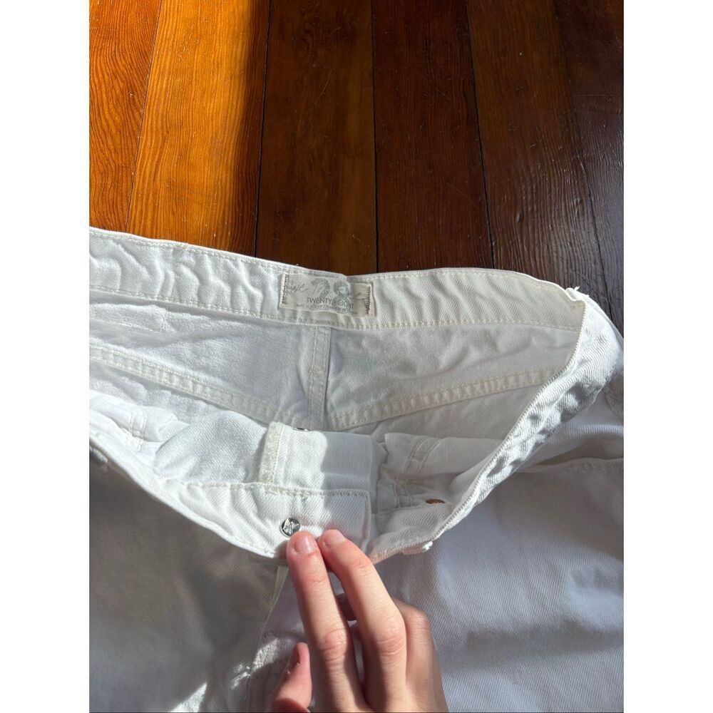 Free People White Maggie Mid Rise Straight Leg Jeans - Picture 7 of 14